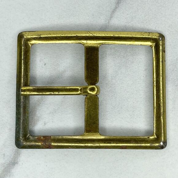 Gold Tone Rectangle Simple Basic Belt Buckle - Picture 1 of 6